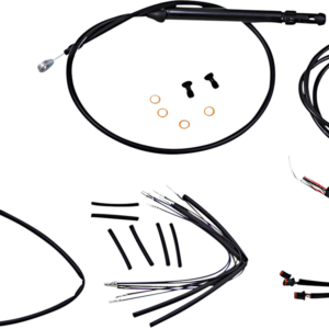 Handlebar Cable/Brake Line Kit for Burly Ape Handlebars - 14" Gorilla - FLSL - Black