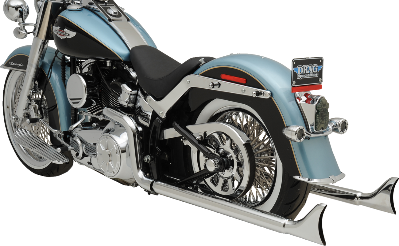True Duals Exhaust System with Fishtail Mufflers - 36" - Softail