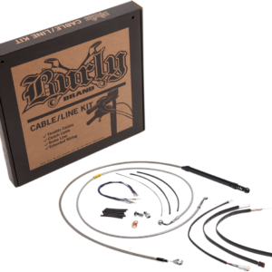 Handlebar Cable/Brake Line Kit for Burly Ape Handlebars - 16" Gorilla - Softail/Touring - Stainless
