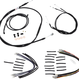 Jail Bar Cable Kit - 14" Handlebars - Black Vinyl - '07-'11 FXD