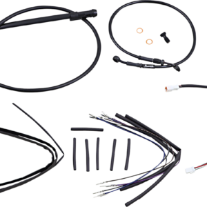 Jail Bar Cable Kit - 12" Handlebars - Black Vinyl - '18-'24 Softail