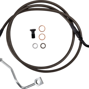 Brake Line - Upper - Carbon Coat w/ Black Fittings - +8"