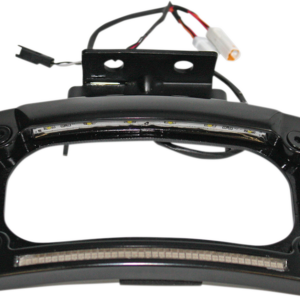 Dual-LED License Place Frame - Indian - Black