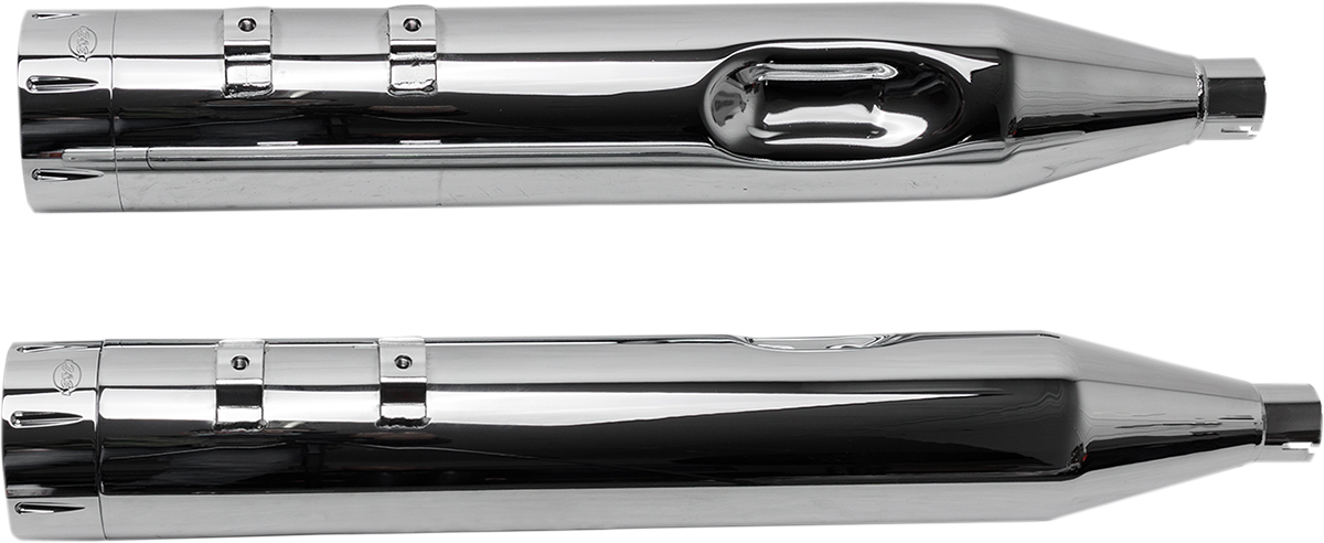 4-1/2" MK45 Performance Mufflers - Chrome with Chrome Tracer