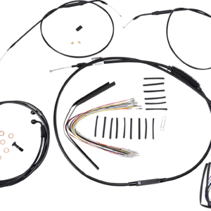 Jail Bar Cable Kit - 14" Handlebars - Black Vinyl - '08-'11 FXDF