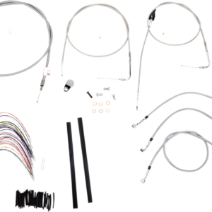 Complete Stainless Braided Handlebar Cable/Brake Line Kit - 18" Ape Hangers - '00-'06 Touring