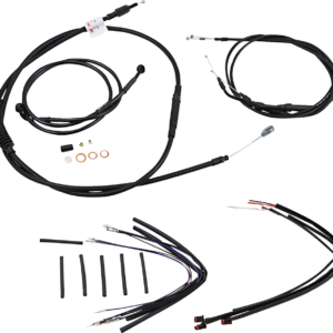 Jail Bar Cable Kit - 12" Handlebars - Black Vinyl - '12-'17 Dyna