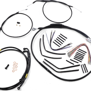 Jail Bar Cable Kit - 12" Handlebars - Black Vinyl - '08-'11 FXDF