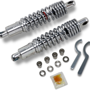 Premium Ride-Height Adjustable Shocks - 12.5" - Heavy Duty - Chrome