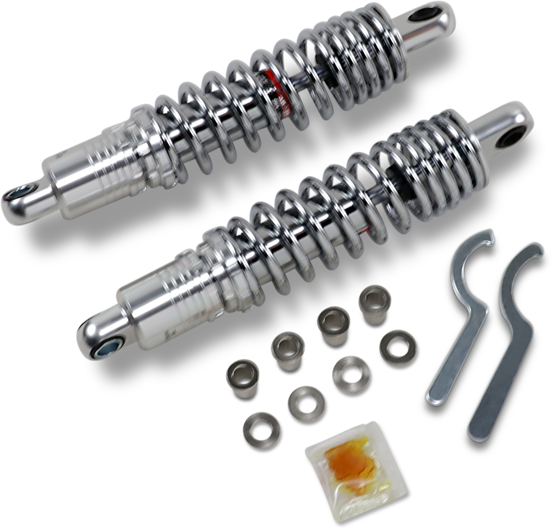 Premium Ride-Height Adjustable Shocks - 12.5" - Heavy Duty - Chrome