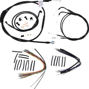 Complete Black Vinyl Handlebar Cable/Line Kit for Ape Hangers - 14" - '00-'06 FXST