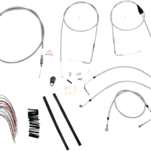 Complete Stainless Braided Handlebar Cable/Brake Line Kit - 14" Ape Hangers - '07 Touring