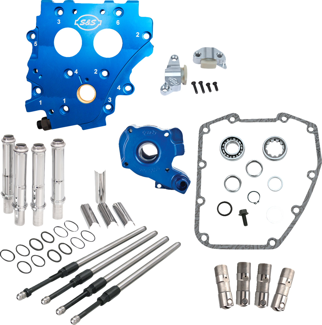 Cam Chest Kit without Cams - Chain Drive - Chrome Pushrods - Twin Cam