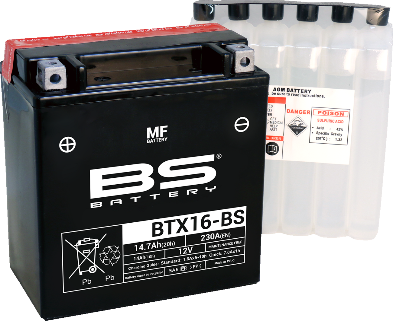 Battery - BTX16-BS (YTX)