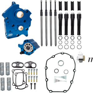 Cam Chest - Oil Cooled - Chain Drive - Black Pushrod Tubes - M8
