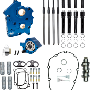 Cam Chest Kit - Oil Cooled - Chain Drive - 465 Cam - Black Pushrod Tubes - M8