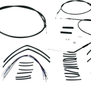 Complete Black Vinyl Handlebar Cable/Line Kit for Ape Hangers - 14" - '04-'06 Sportster