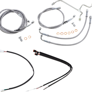 Complete Stainless Braided Handlebar Cable/Brake Line Kit - 16" Ape Hangers - '17-'19 Touring