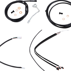 Complete Black Vinyl Handlebar Cable/Line Kit for Ape Hangers - 18" - ABS - '17-'20 Touring