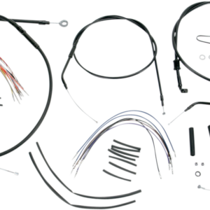 Complete Black Vinyl Handlebar Cable/Line Kit for Ape Hangers - 16" - '04-'06 Sportster