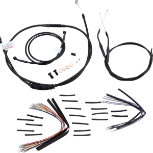 Complete Black Vinyl Handlebar Cable/Line Kit for Ape Hangers - 16" - '96-'05 FXD