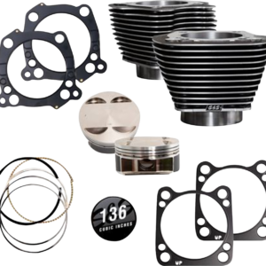 136" Cylinder Kit - 4.625" Stroke - Black Granite w/Highlighted Fins - M8