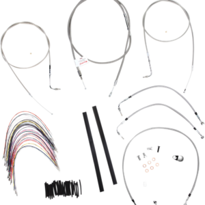 Complete Stainless Braided Handlebar Cable/Brake Line Kit - 16" Ape Hangers - '97-'99 Touring