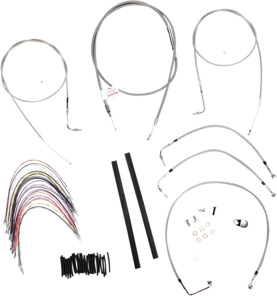 Complete Stainless Braided Handlebar Cable/Brake Line Kit - 16" Ape Hangers - '97-'99 Touring
