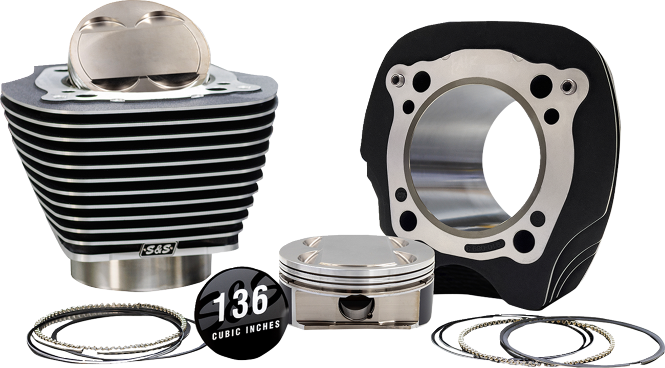 132" High Compression | 136" Big Bore Kit - 4.320" Bore - Black w/o Highlighted Fins - M8