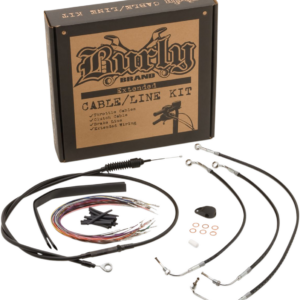 Complete Black Vinyl Handlebar Cable/Line Kit for Ape Hangers - 13" - ABS - '17-'20 FLH