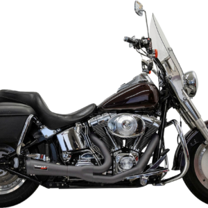 2-into-1 Ripper Exhaust System - Short - Black - Twin Cam Softails