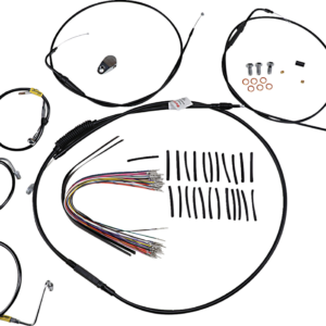 Control Kit for Early Touring Bikes with Bagger Bar Handlebars - 13" - Non-Cruise - Black