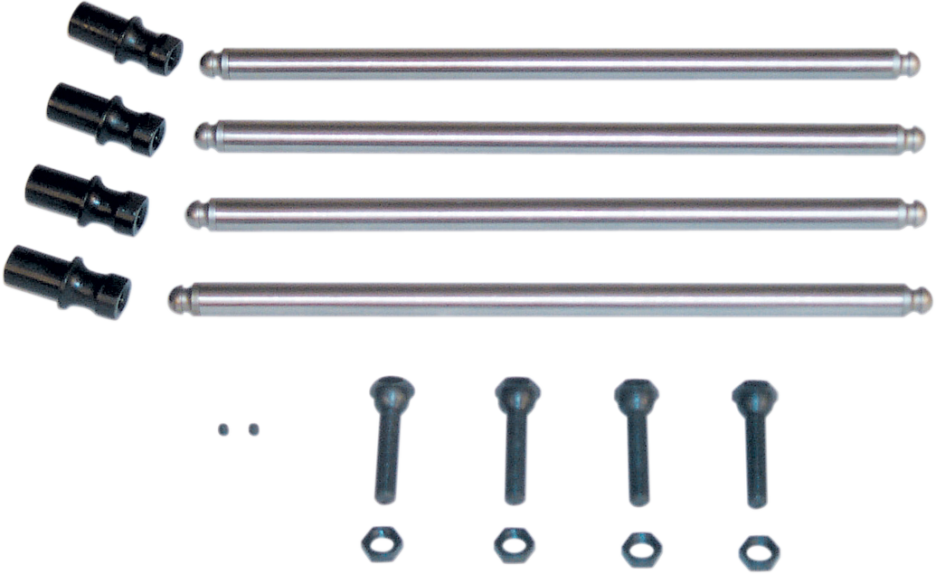 Non-Adjustable Pushrod Kit - Conversion w/Adjustable Lifter Adapters - Big Twin