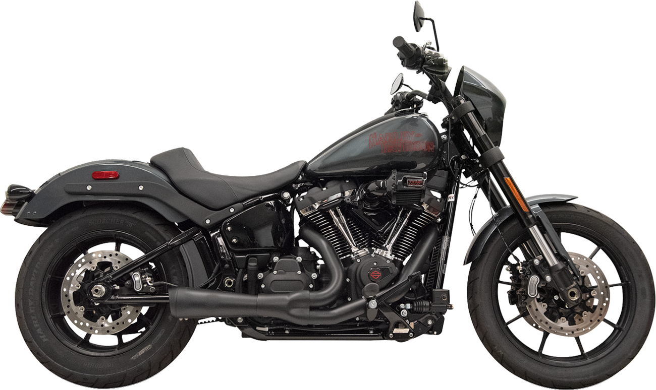 2-into-1 Ripper Exhaust System with Megaphone Muffler - Short - Black - 49-State - M8 Softail
