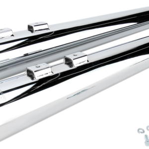 Megaphone Slip-On Mufflers - Chrome/Black - Fluted - Performance Baffle